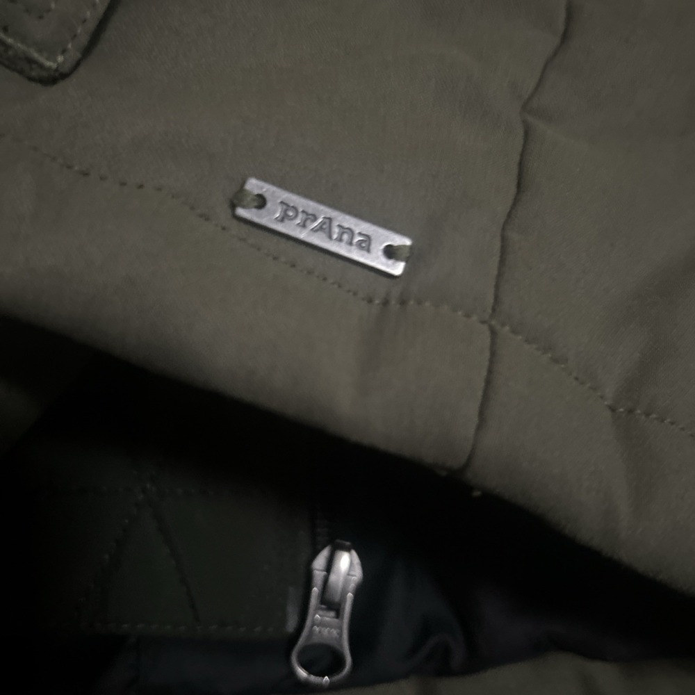 Prana Jacket L Insulated Quilted Parka Women Large Green Hooded Jacket Outdoors - Picture 8 of 11